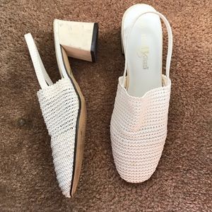 Vintage Cream Sling-back Mules